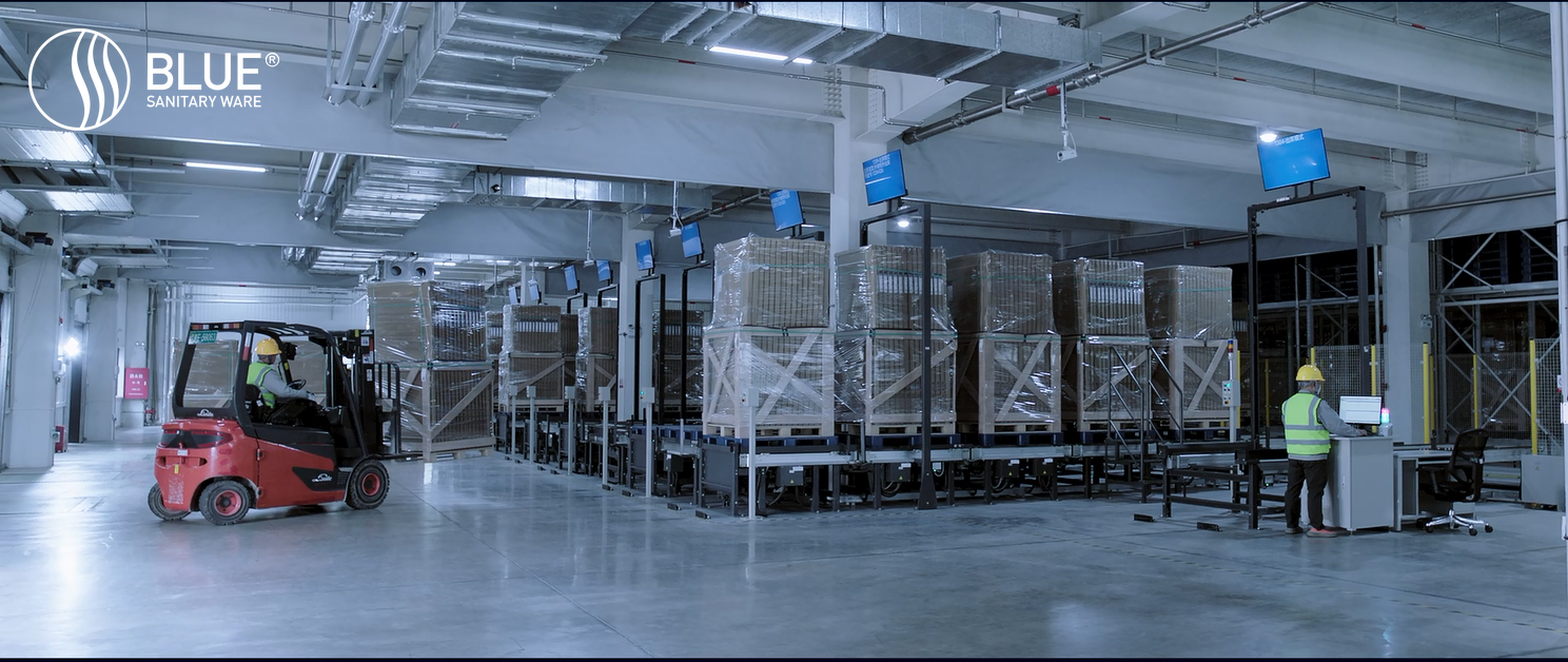 quy mô sản xuất nhà máy Blue Sanitary với dây chuyền hiện đại