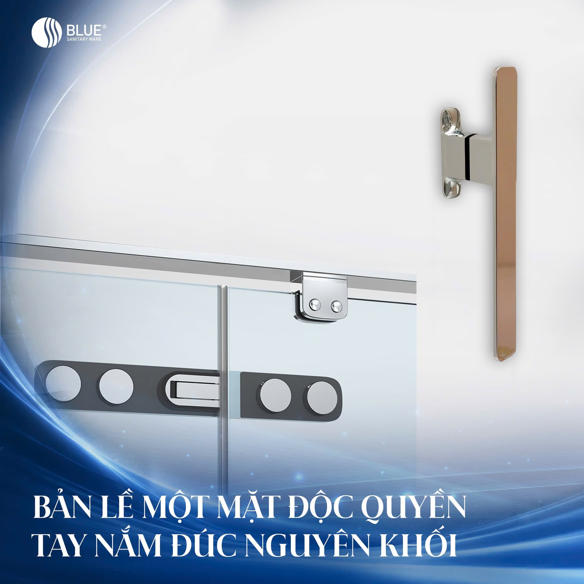 hệ khung Ultra-Slim Blue Sanitary cho phòng tắm kính hiện đại